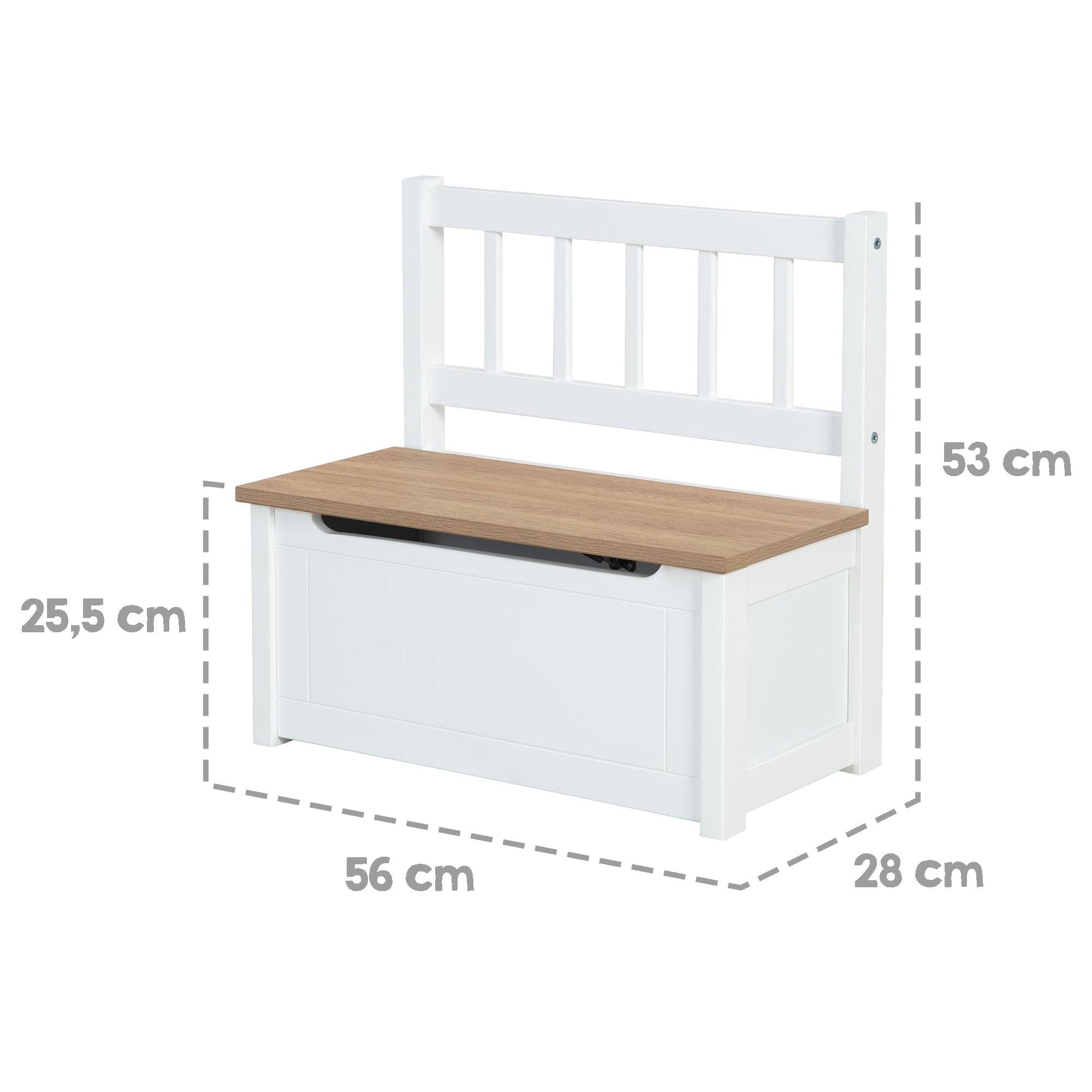 roba kids - Vente Bancs - Banc-coffre pour enfants 'Woody' en bois blanc laqué9