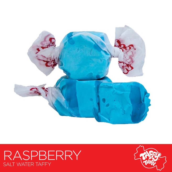 Raspberry Salt Water Taffy par Taffy Town - 8oz Vente au détail pour la vente par Candy Supply Co