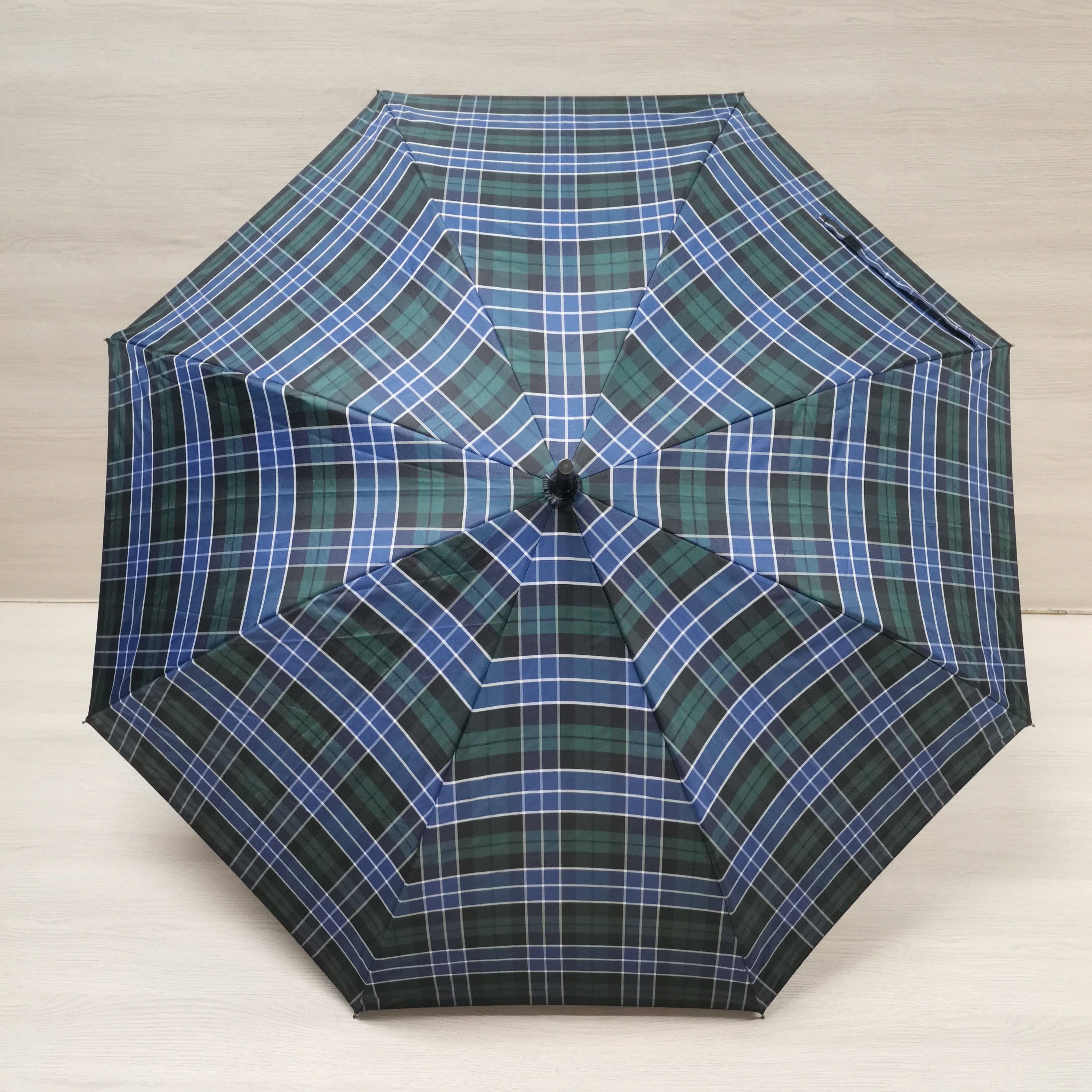 Soake - Wholesale Umbrella - Unisex - Everyday Tartan Stick Umbrella Green1