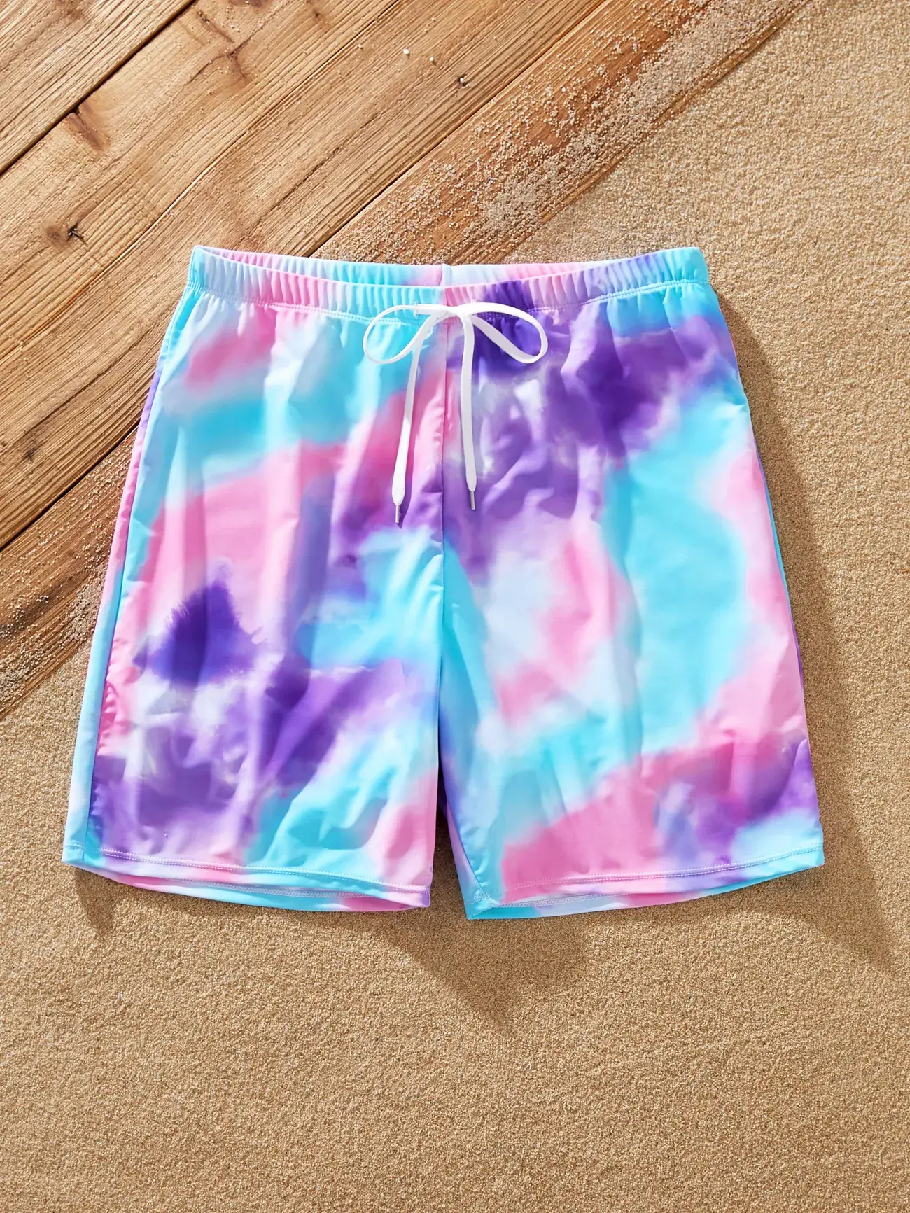 Multi Colored Men's Tie-dyed Swim Trunks for wholesale on Faire1
