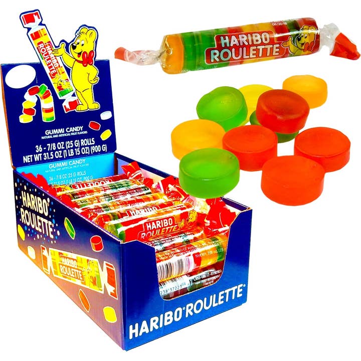 I Got Your Candy - Venta al por mayor Gominolas - Caramelos de goma Haribo Roulette, 88 onzas, 36 unidades