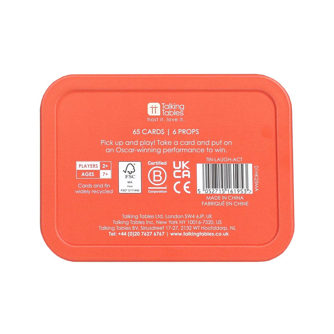 Talking Tables USA - Wholesale Card Game - Laugh in a Tin - Display - 4 Pack| Fun Card Games |5