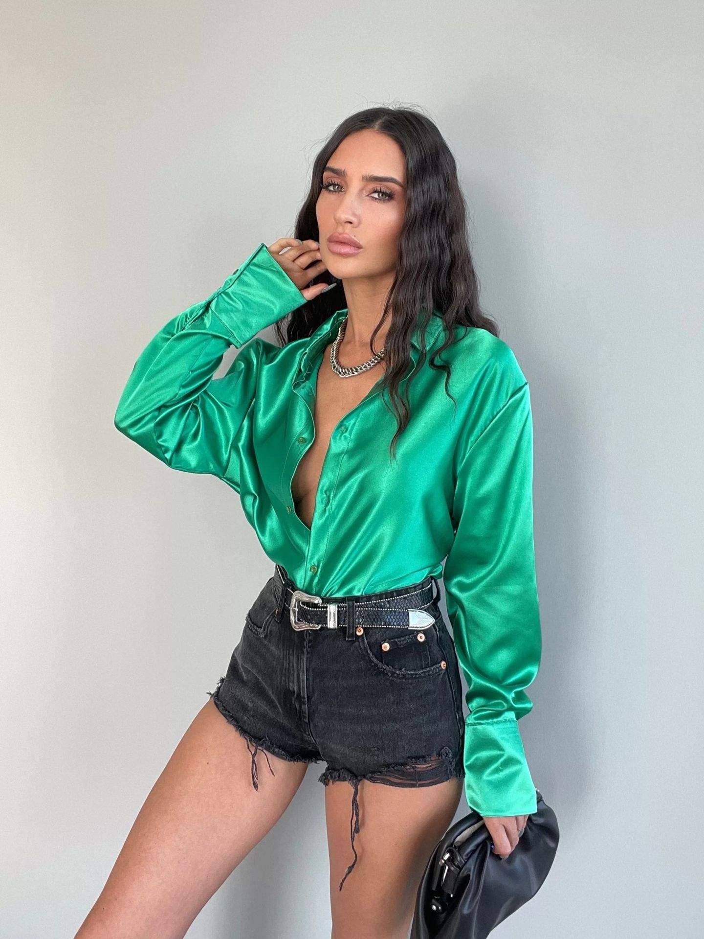 Queen Fashion – wholesale Blus - Dam – Slag långärmad lös temperament knappskjorta16