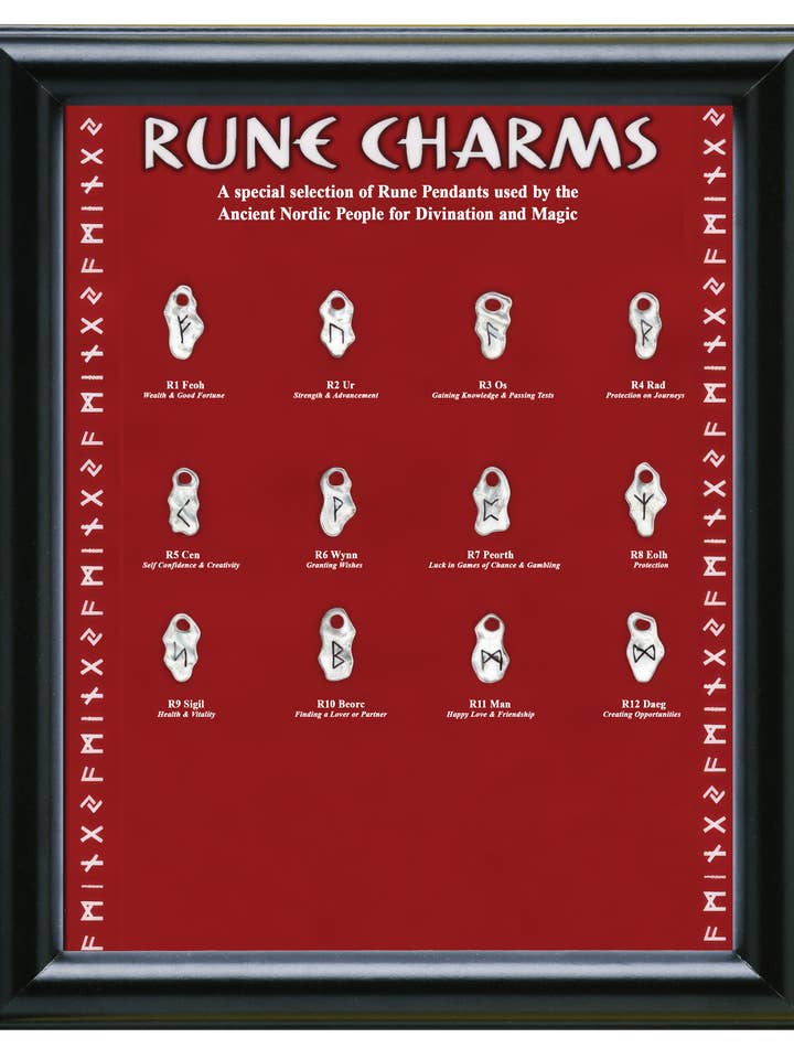 Ensemble de base de pendentifs RUNE CHARMS avec présentoir pour la vente par Starlinks Gifts