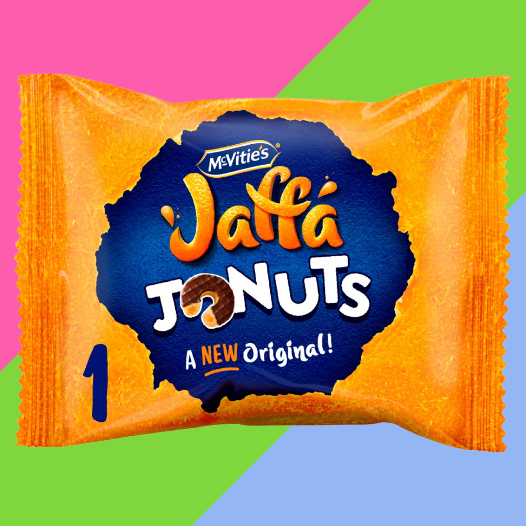 Gaffney's Sweets & Treats Wholesale - Wholesale Chocolate-covered sweets - McVitie's Jaffa Cakes Jaffa Jonuts 12x43g Single Serve Pack1