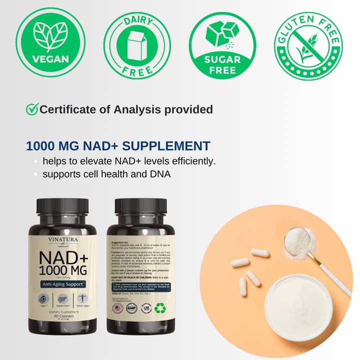 VINATURA SUPPLEMENTS - Wholesale Oral Supplement/Vitamin - NAD+ Supplement 1000MG