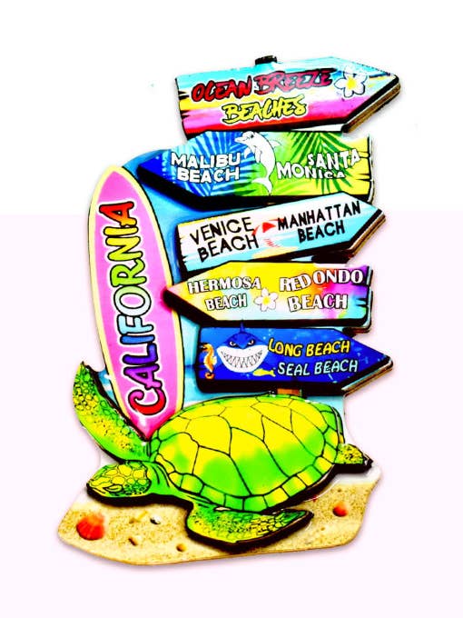 California Turtle Surfboard Magnet for wholesale by DK Hawaii