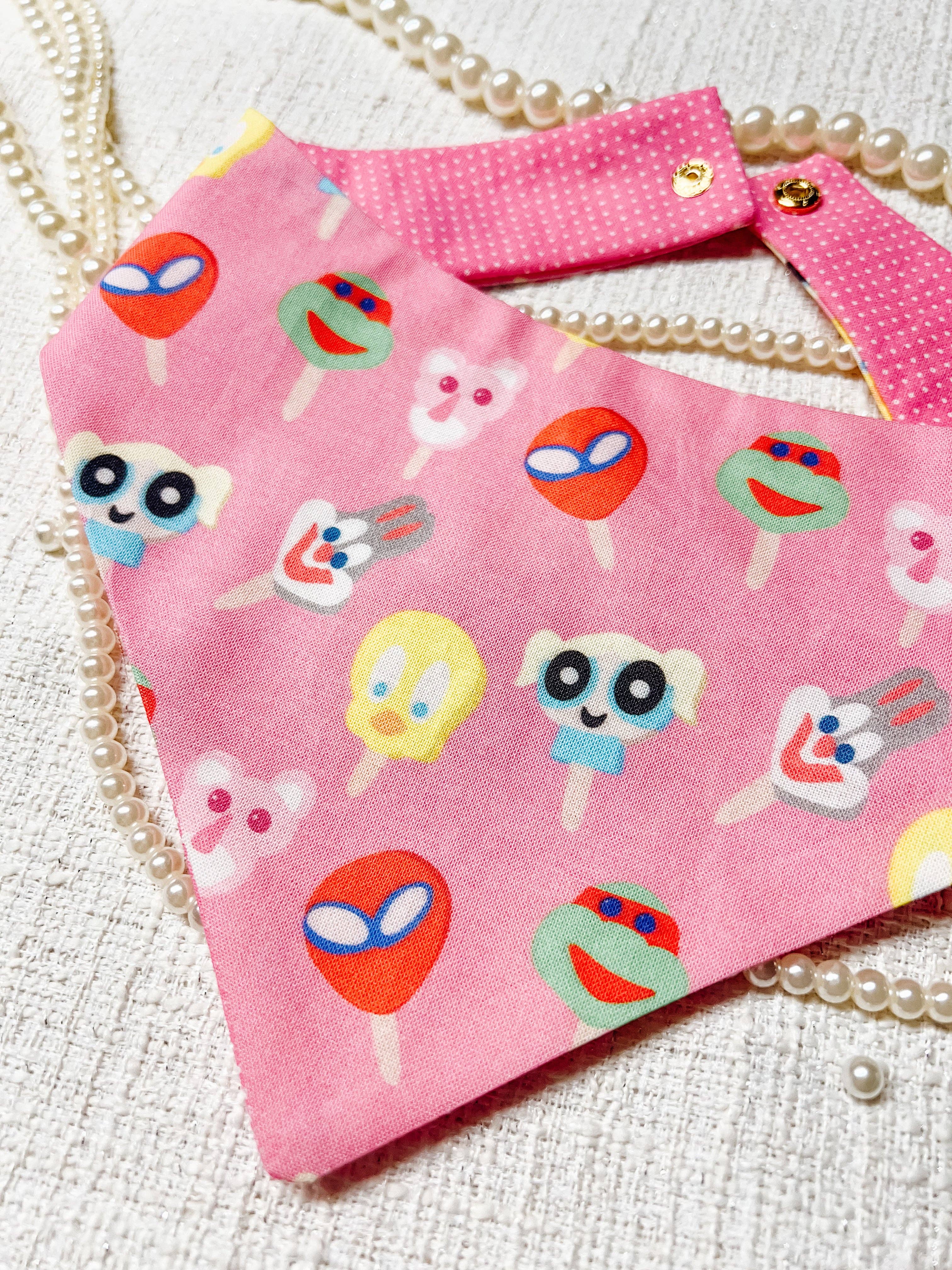 StellaLoo – wholesale Bandana - Hund – Retro Glasspinne Karaktärer Hund Bandana, Vändbar Snäpp På Co7