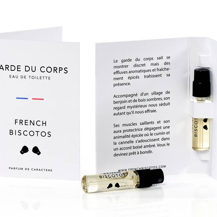 Perfume discovery sample set for wholesale by French Biscotos