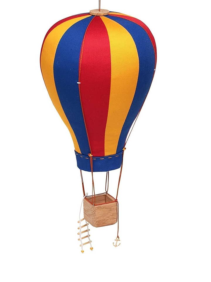 Hanging Textile Hot Air Balloon Bright decor Kids Room Baby Nursery Decor Large Multicolor 12in for wholesale by Cape Fish Cards & Souvenirs