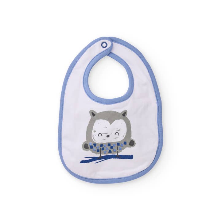 tuc tuc - Wholesale Baby Bib - Baby - Set of two baby boy bibs in blue with owl design1