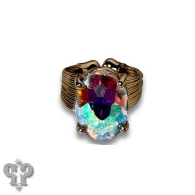 Pink Panache Brands - Wholesale Cocktail/Statement Ring - Oval rhinestone ring