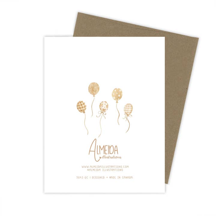 Almeida Illustrations - Wholesale Baby Card - Baby Shower Balloons Card