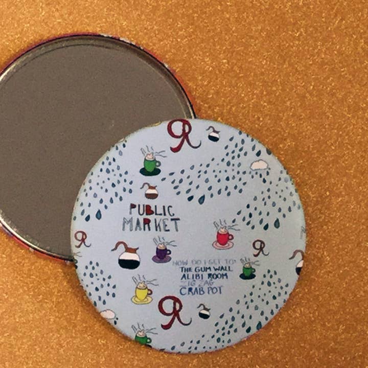 Mirror - 3.5 Inch: Seattle Pattern for wholesale by Ugly Baby