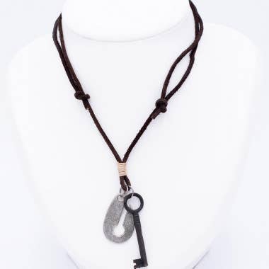 brown Faux leather necklace for wholesale on Faire0