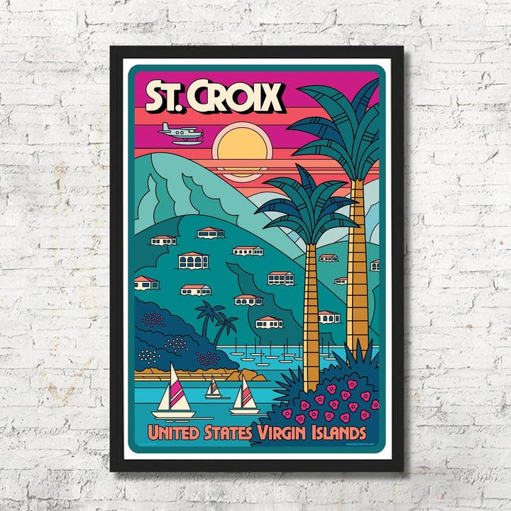 St. Croix Maagdeneilanden Art Print Poster Wanddecoratie Cadeau voor wholesale door Red Robot Design & Illustration