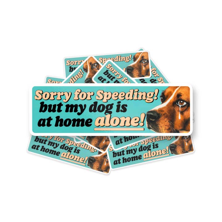 Sticker Bull - Venta al por mayor Pegatina - Lo siento por el exceso de velocidad, pero mi perro está solo en casa pegatina.3