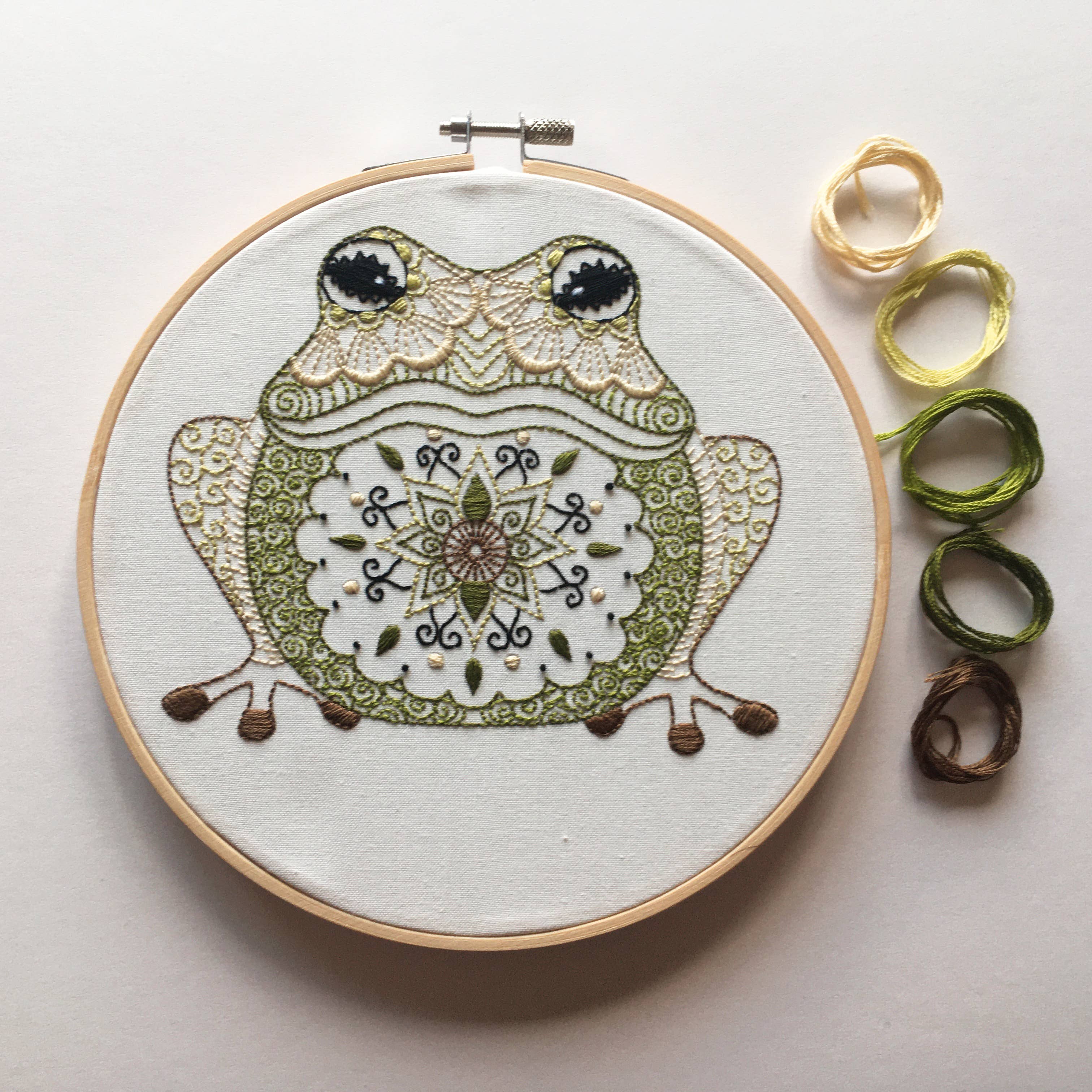 Cinnamon Stitching - Wholesale Embroidery/Cross Stitch Supplies - Frog Embroidery Kit
