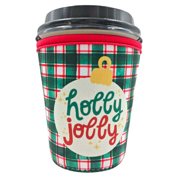 Kayla Noelle Co - Wholesale Drink huggers & koozies - Holly Jolly Reusable Coffee Sleeve