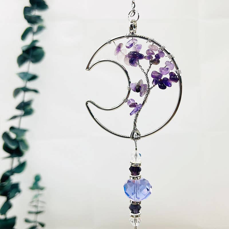 GemMeet - Wholesale Suncatcher - Amethyst Tree Of Life Sun Catcher Wind Chime 4