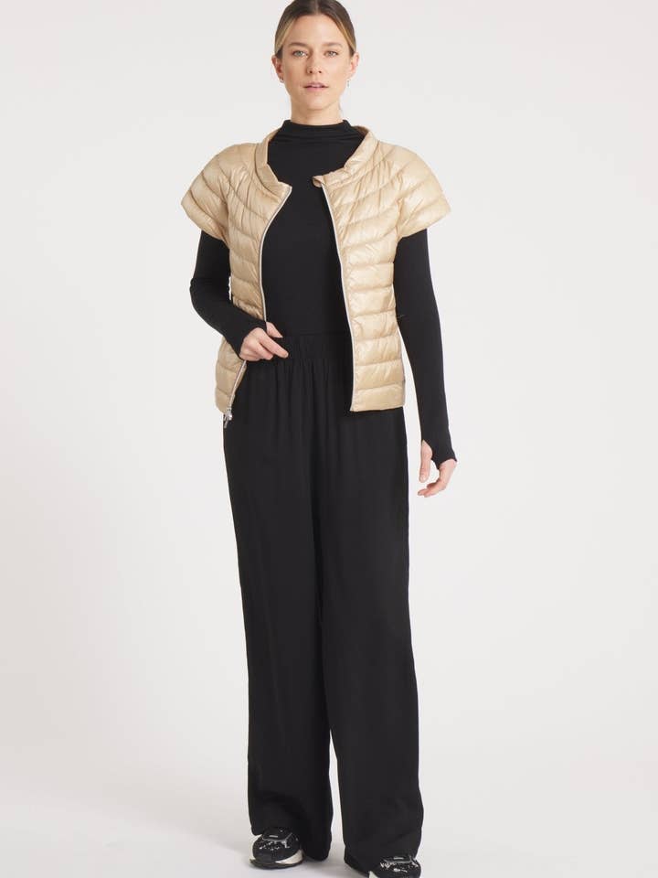 The St Ives | Down Vest | Camel for wholesale by Cotes of London