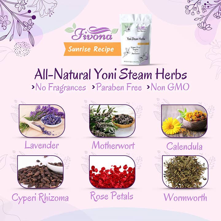 FIVONA - Vendita all'ingrosso Tisane salutari e depurative - Sedile pieghevole Fivona 2 in 1 Yoni Steam Kit, Herbs (Sunrise)2
