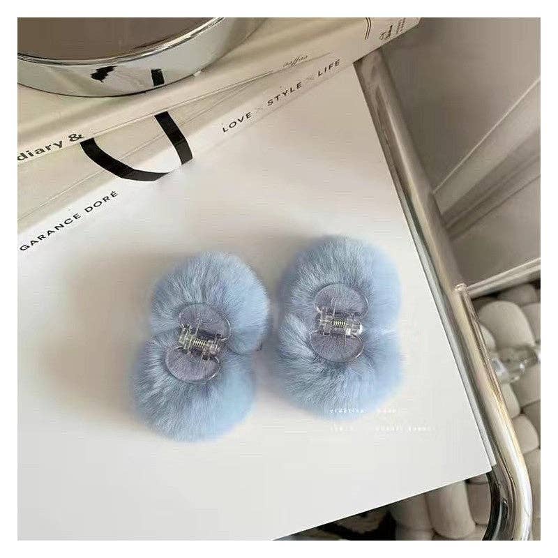 FurDecoration - Wholesale Hair Clip - Women's - Fluffy Rex Rabbit Fur Small Hair Claw Hair Clip9