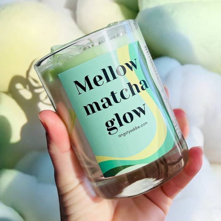Iced Matcha candle, iced coffee candle, gel wax candle for wholesale by Angsty Addie