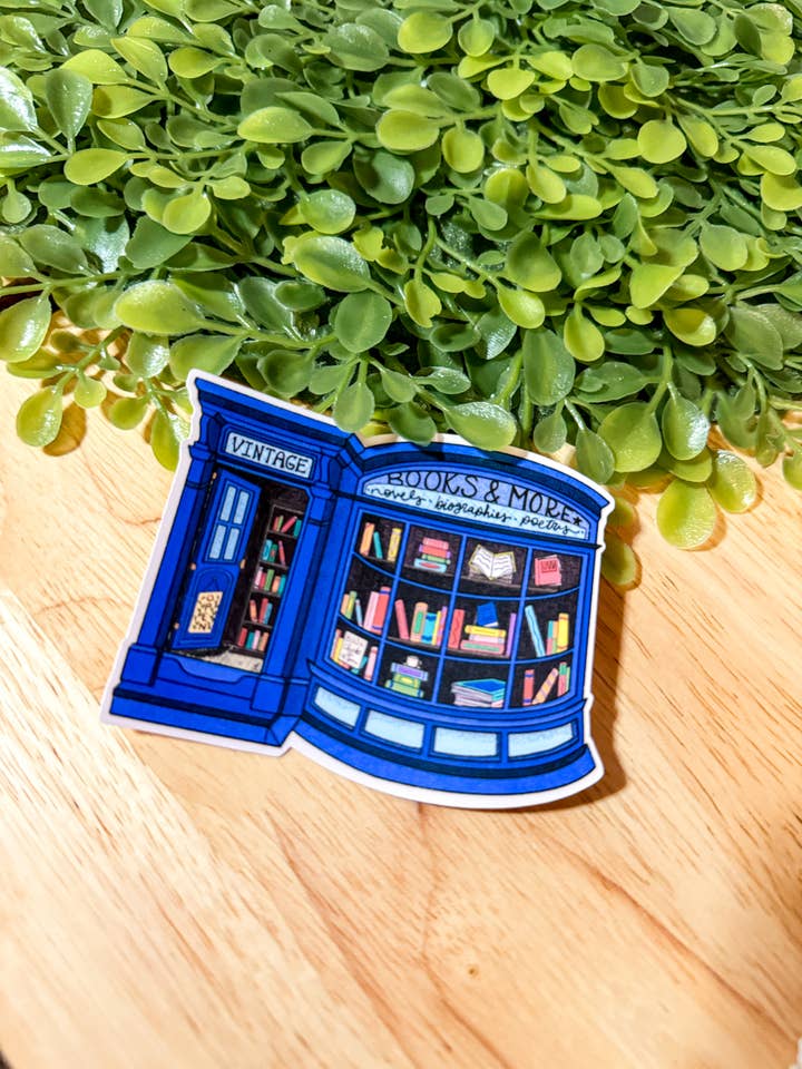 Colorful Bookshop Sticker for wholesale by Sharp Thoughtlings