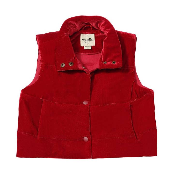 Parker Vest in Rood Fluweel voor wholesale door Vignette