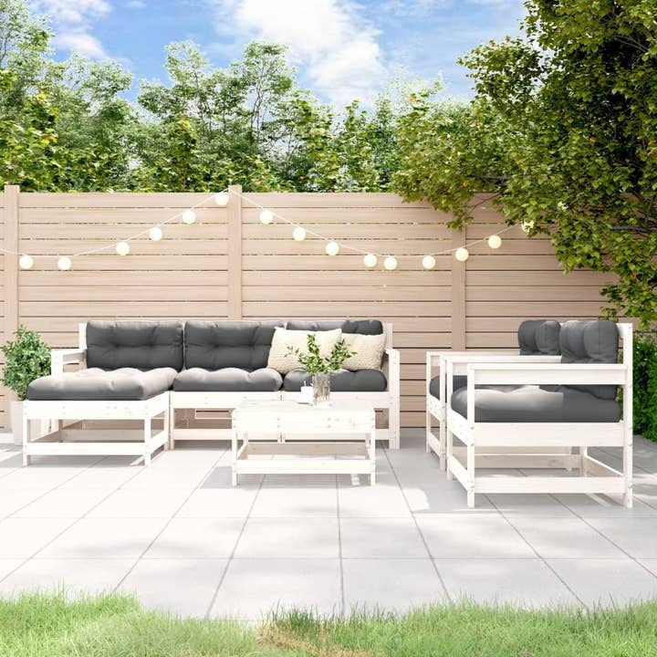 Garten-Lounge-Set Weiß Massives Kiefernholz Mittel Modular für den Großhandel von American Smart