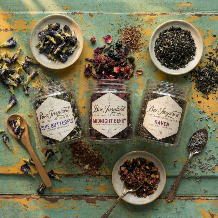 Bee Inspired - Wholesale Loose Tea - Blue Butterfly Tea | Loose-Leaf Butterfly Pea Flower Tea2