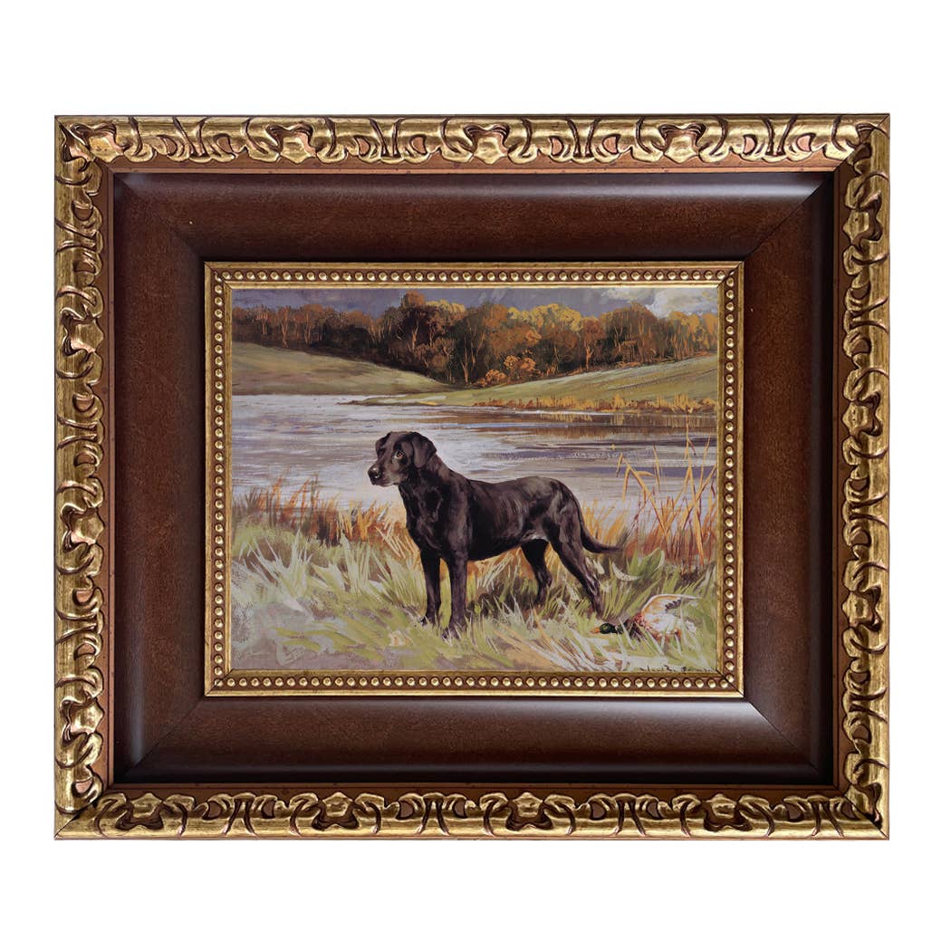 Madison Bay Co. - Historical Home Decor Reproductions - Wholesale Art Print - Labrador Retriever with Duck Framed Painting Print on Canvas81