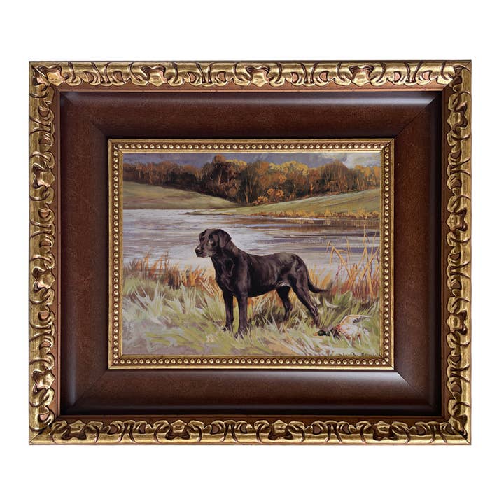 Madison Bay Co. - Historical Home Decor Reproductions - Wholesale Art Print - Labrador Retriever with Duck Framed Painting Print on Canvas81