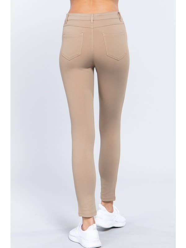Active Basic | Active USA - Wholesale Pants - Women's - 5-pockets Shape Skinny Ponte Mid-rise Pants