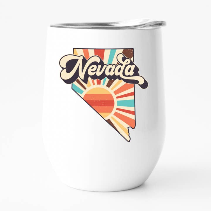 Retro Nevada Wine Tumbler, State Pride Tumbler for wholesale by Fbombs & Booze