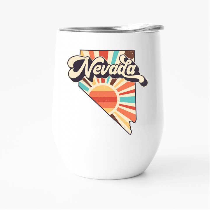 Retro Nevada Wine Tumbler, State Pride Tumbler for wholesale by Fbombs & Booze