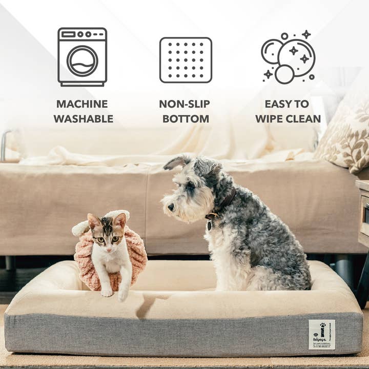 Ibiyaya Deep Sleep Orthopedic Dog Bed - Tan for wholesale on Faire