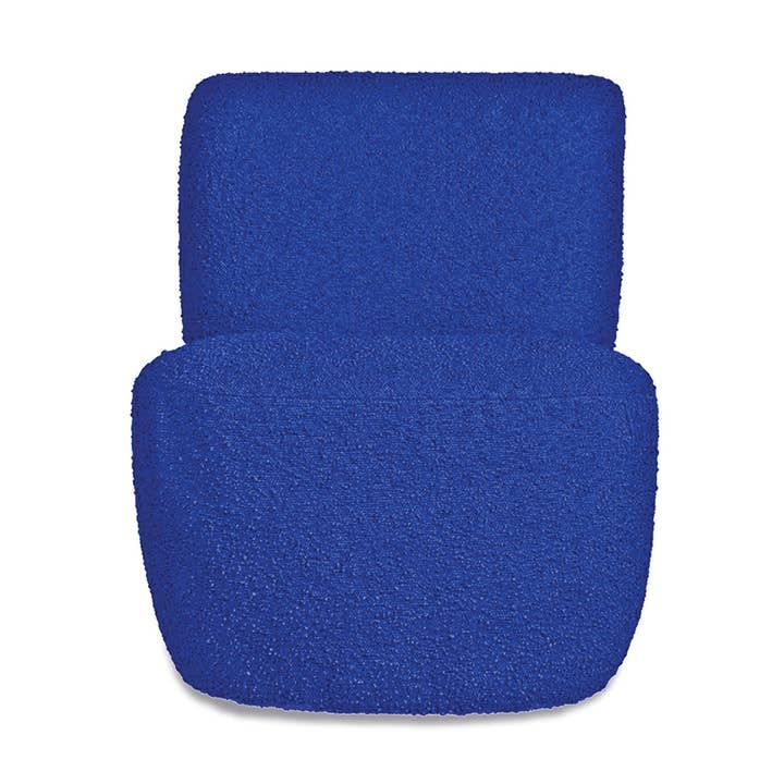 Eve fauteuil blauwe bouclé stof L58 D73 H71cm voor wholesale door Opjet Paris