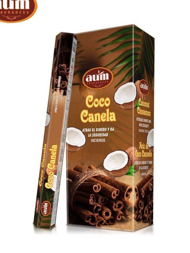 Bâtons d’encens Aum 20 Hexa noix de coco et cannelle pour la vente par AUM Fragrances
