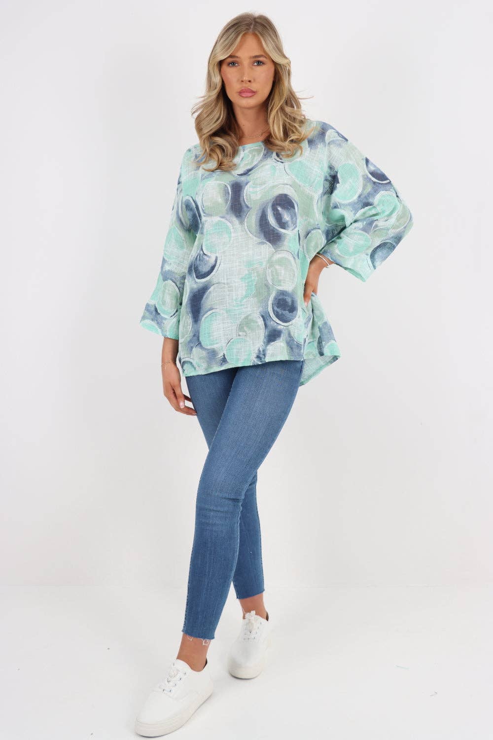 Miss Bold – wholesale Blouse – Women’s – Italian Circle Print Cotton Top12