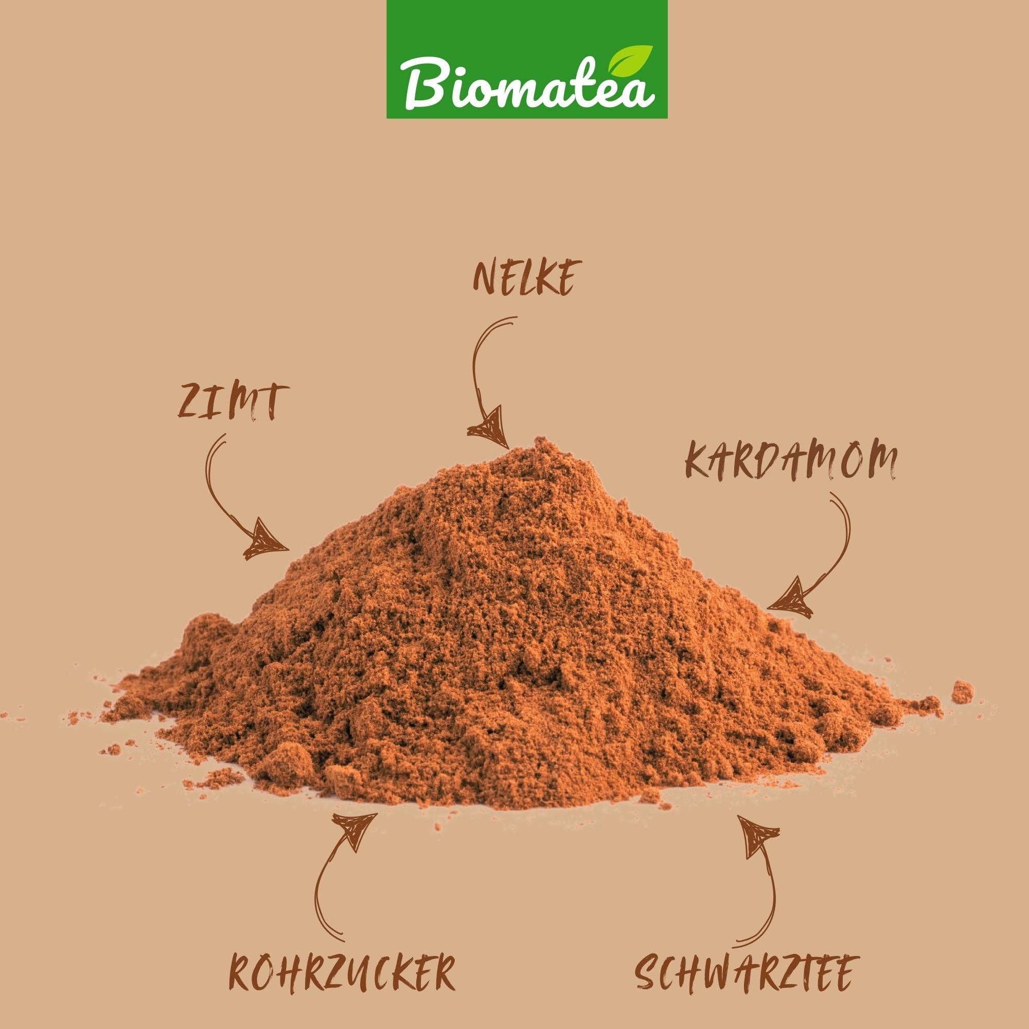 Biomatea - Wholesale Health/Detox Tea - Premium Organic Chai Latte Powder, 100g2