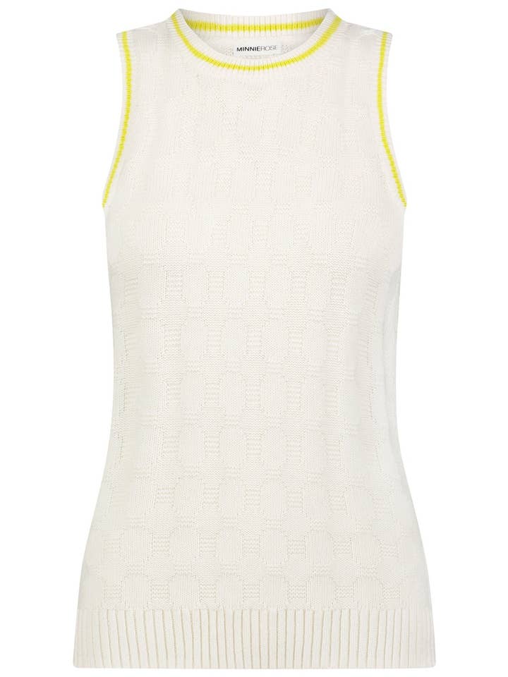 Cotton Cashmere Pickleball Stitch Tank for wholesale by Minnie Rose