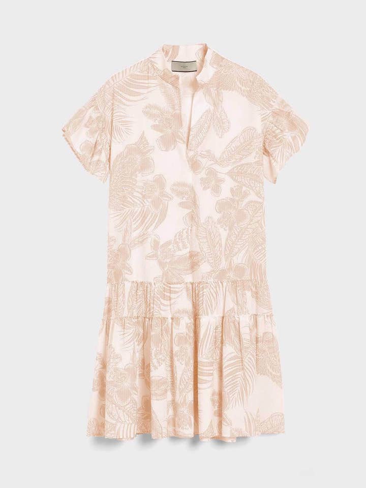 Robe évasée en coton imprimé avec col en V pour la vente par Spoon