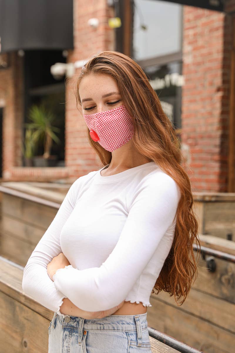 Leto Accessories - Wholesale Protective Face Mask/Shield - Checkered Mask With Colored Filter7