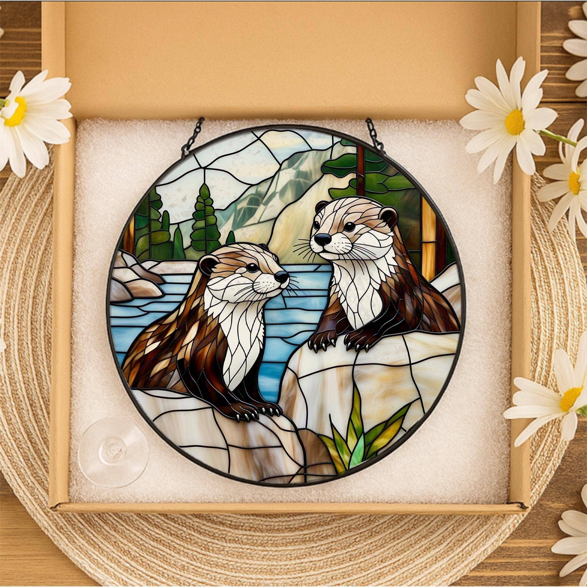 NVC Ecommerce LLC - Wholesale Suncatcher - River Otter Suncatcher, Woodland Wildlife Home Decor Gift3