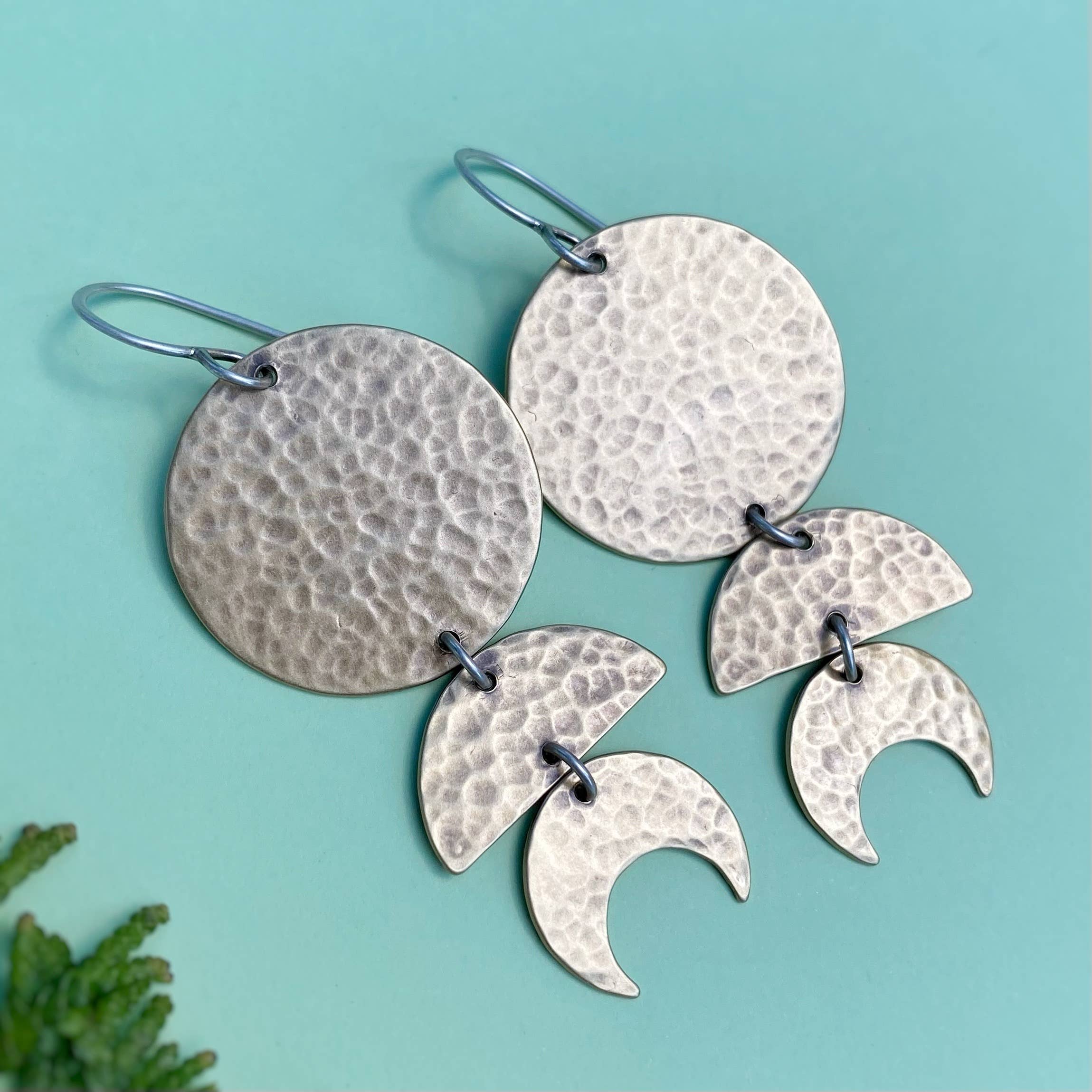 Blue and Blue - Wholesale Dangle Earrings - Moon Phase Earrings6