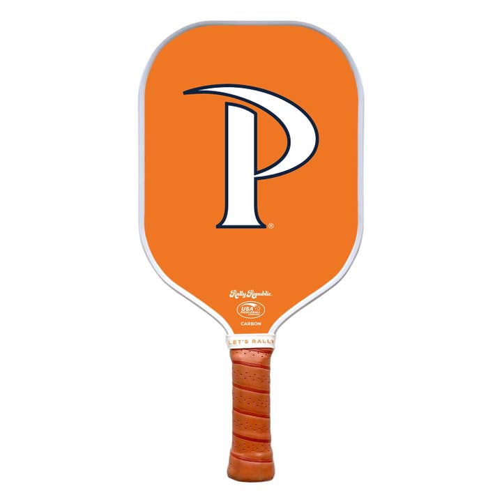 Pagaie de pickleball Pepperdine Waves orange avec logo P (B2B) pour la vente par Rally Republic