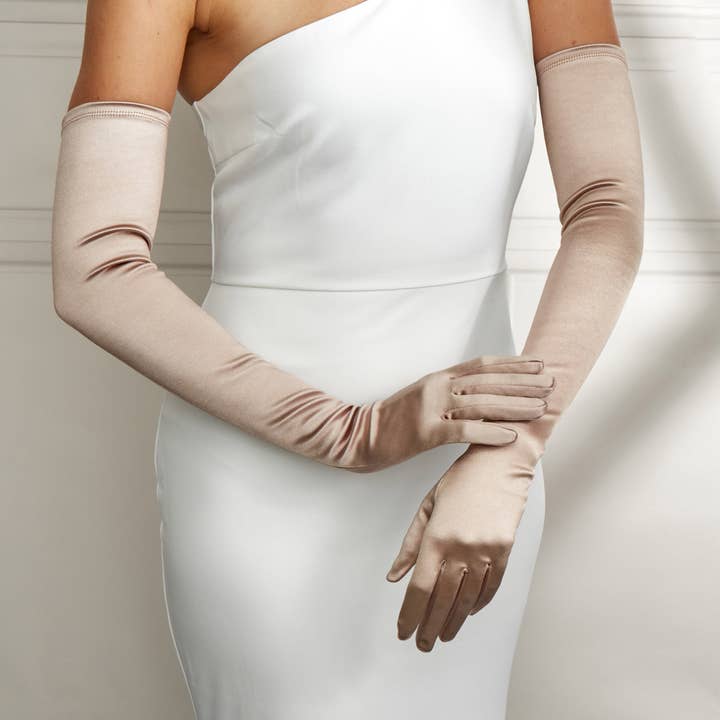 Hermione | Guantes de ópera de satén para venta al por mayor de Cornelia James