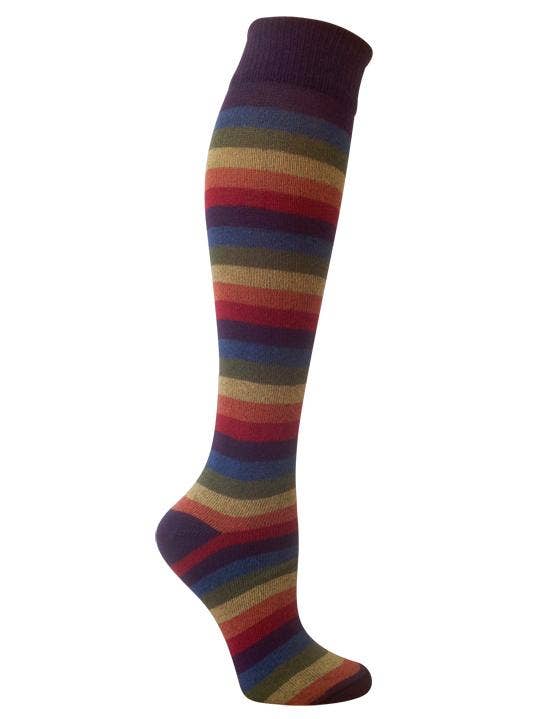 Iris Rainbow Striped Knee High Socks for wholesale by RocknSocks